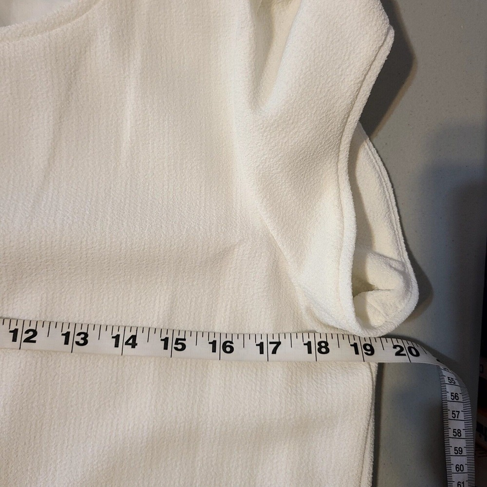 Women's Shift Dress Size S Sorority White Cap Sleeve Graduation Bridal Shower - Picture 3 of 12